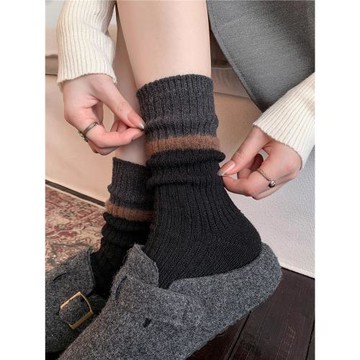 超好看！撞色+條紋+貂絨~這雙堆堆襪絕了~百搭又保暖秋冬墻裂推薦