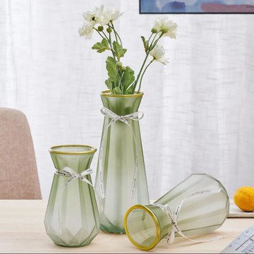 歐風輕奢玻璃花瓶透明創意簡約客廳富貴竹水養插花擺件【繁星小鎮】P