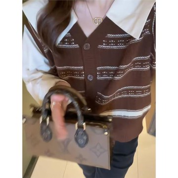 歐貨重磅早秋2025新款長袖撞色娃娃領假兩件女裝高級感上衣襯衫潮