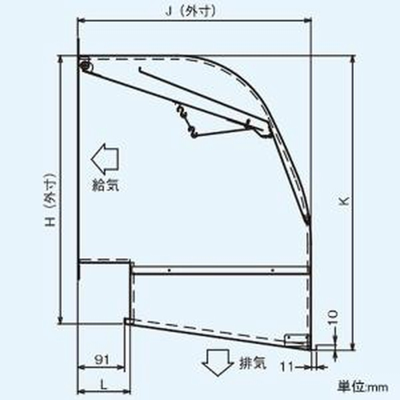 東芝 防火ダンパー付給排気形ウェザーカバー インテリア有圧換気扇・有