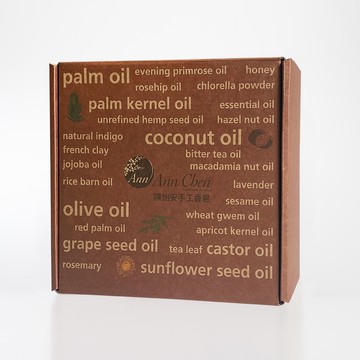 陳怡安手工皂-自組禮盒-六入裝咖啡色紙盒