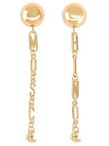 moschino logo earrings