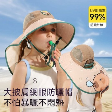💕台灣現貨 防紫外線時尚防曬帽 兒童防曬帽 兒童遮陽帽 抗UV遮陽帽 海邊必備沙灘 防曬帽 遮脖帽寶寶防曬帽男童帽女童帽
