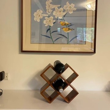 【吉迪市100%全柚木家具】LT-091C 柚木多邊形酒瓶架 洋酒 紅酒架