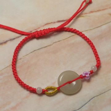 【願‧平安】冰種翡翠平安扣編織手鍊 | 天然緬甸玉A貨翡翠|送禮