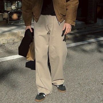 正韓日常純棉羊刷毛直筒休閒寬褲 4色 YUPPIE 預購商品 0210