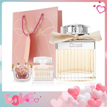 Chloe' 同名女性淡香精愛戀香氛組[(75ml)+(5ML)+粉水晶擴香]附提袋-情人節獻禮-公司貨