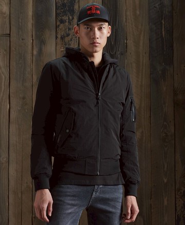 跩狗嚴選 代購 極度乾燥 Superdry Flight MA1 飛行夾克 防風 外套 風衣 連帽可拆 軍裝 黑 一件多穿