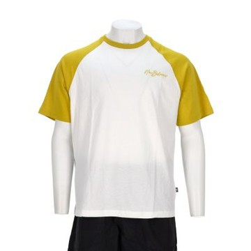 New Balance 男款 白黃色 美規 撞色 Logo T恤 運動 休閒 短袖 MT61B23KAAJ