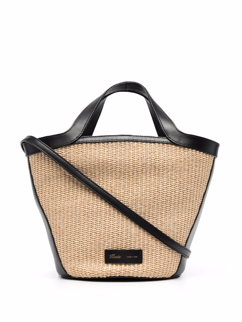 KHAITE - woven bucket tote bag - women - Straw/Leather - One Size - Neutrals