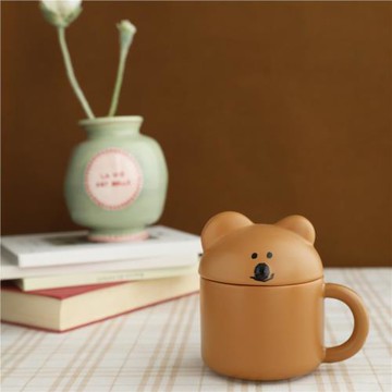 MUSe Garden  出口韓國 原盒quokka柿子椒熊陶瓷帶蓋馬克杯