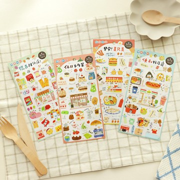 哩哩扣扣 / 透明手帳貼( (4圖) SST-191 貼紙 手帳貼紙 食物插圖