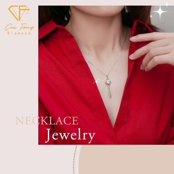 【CF鑽飾】項鍊 莫桑鑽《鈅匙》鑽石項墜 情人禮物 新年 生日送禮 飾品 求婚 告白