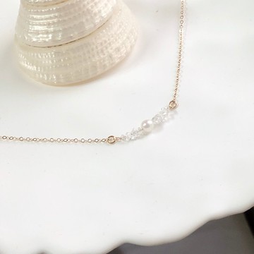 閃靈鑽、珍珠/6款開運天然石微笑鎖骨鍊