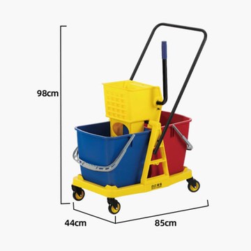 雙桶拖把柞水車物業商場清潔擠水車墩布桶拖地桶雙桶拖把榨水車[DD150210]