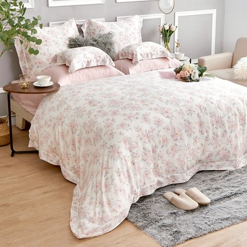 La Belle 800織天絲 兩用被床包組 防蹣抗菌 吸濕排汗 雙/加/特 藏花蝶海 Tencel 格蕾寢飾