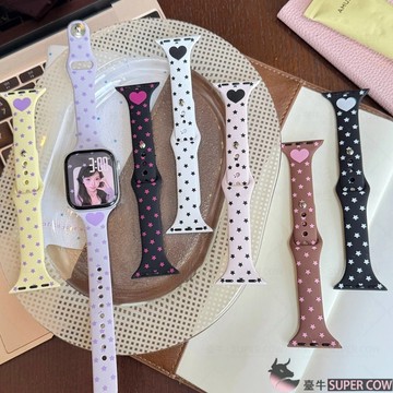 滿天星矽膠錶帶 適用於蘋果 iWatch s11 10 9 8 7 6 5 小蠻腰錶帶 S4 S3 S2 SE 系列