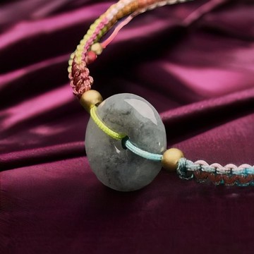 烏雞飄花翡翠平安扣編織手鍊 | 天然緬甸玉翡翠A貨 | 送禮