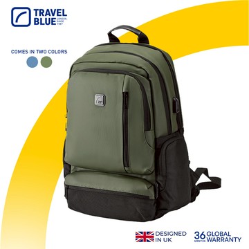 【Travel Blue 藍旅】PRO專業背包-藍/綠 (後背包/筆電包/防水電腦包/雙肩包/商務背包)_TB3028