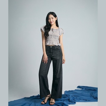 VICTORIA無彈中高腰個性打褶寬褲VW2430-86