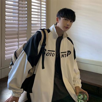 運動外套男春秋立領沖鋒衣ins潮流寬松休閑夾克青少年帥氣上衣潮