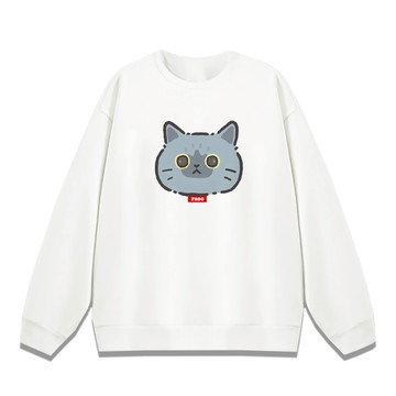 JZ TEE 灰貓頭 重磅刷毛大學T