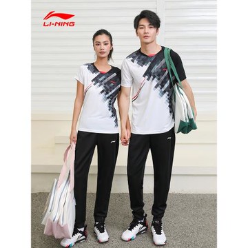 李寧羽毛球服男女比賽上衣白色短袖超輕速干專業夏季訓練舒適透氣
