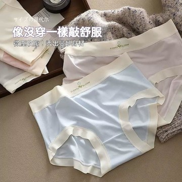 【台灣现貨】莫代爾內褲 女士內褲 中腰內褲 無痕內褲 抑菌桑蠶絲檔內褲 冰絲內褲 涼感內褲 夏天內褲 女生內褲 三角褲