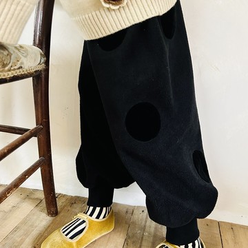 圈圈黑色毛絨長褲 / 褲子 童裝