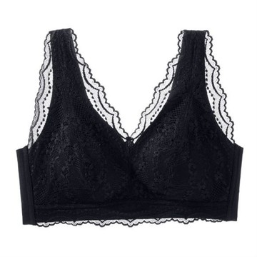 【Amhome】無痕內衣蕾絲收副乳無鋼圈美背心式可外穿內搭聚攏乳膠胸罩# 122820(現貨+預購)