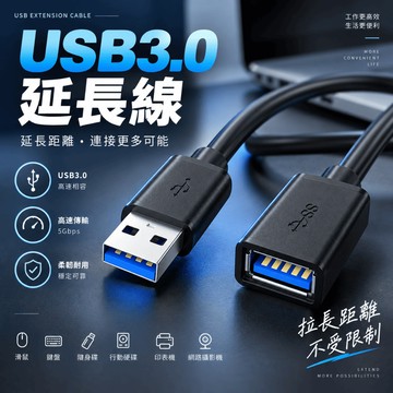 USB3.0延長線 延長線 USB3.0 Type-A 公對母 線材加粗 高速傳輸 延長線 3A 5Gbps 可 隔日配