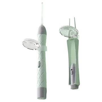 USB充電掏耳勺鑷子 雙光源切換 配放大鏡  2件  1組