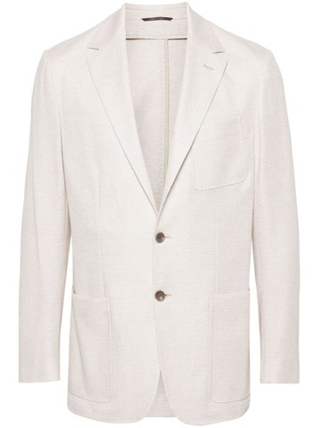 Canali - mélange-effect blazer - men - Acetate/Polyester/Cotton/Linen/Flax - 50 - Neutrals