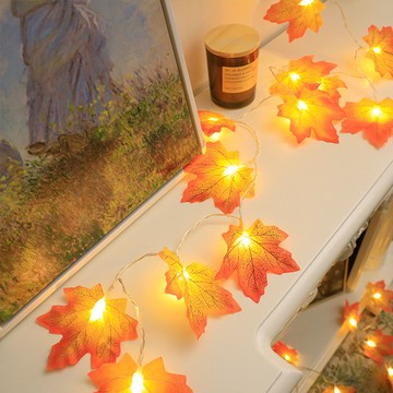 LED 20燈楓葉電池燈+USB暖光SCX-109-C