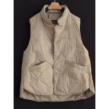 秋冬季立領胖MM休閑開衫羽絨馬甲