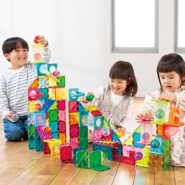 日本People-益智磁性積木-滾球滑道超級豪華組DX(1.5歲- / 磁力片)