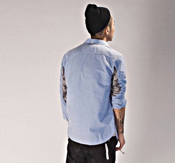 【JP.美日韓】韓國 潮流 迷彩 襯衫 迷彩撞色簡約日系牛津紡潮男長袖襯衫 簡約好搭 內斂質感 手臂 迷彩