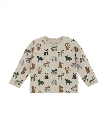 動物園褐色長袖上衣86cm