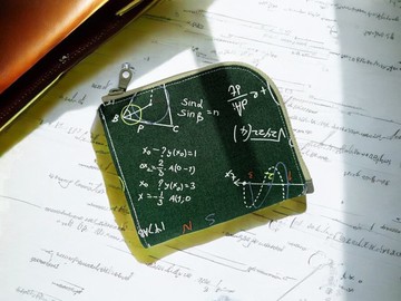 手作拉鍊零錢包。物理公式