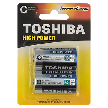 TOSHIBA 東芝 鹼性電池2號 LR14GCP  2個裝  1組