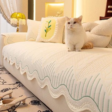 水洗棉沙發墊四季通用防滑2025新款北歐異形不規則直排沙發坐墊子