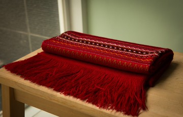 南美洲印地安手工披肩 紅色