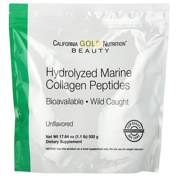 California Gold Nutrition, 水解海洋膠原蛋白肽，原味，1.1 磅（500 克）