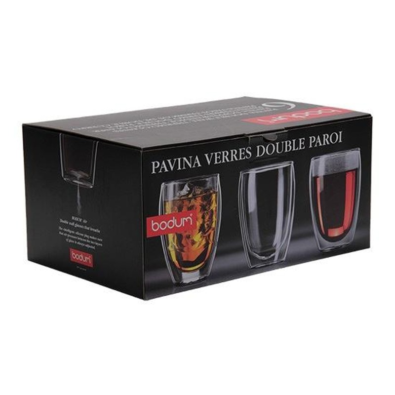 BODUM ボダム グラス パヴィーナ ダブルウォールグラス 350mL 6個