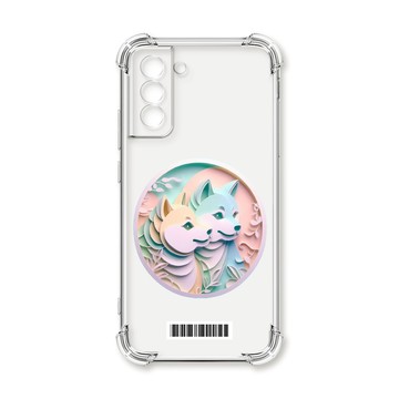 S系列(其他) 殼 TRON 三星 S21 FE 5G 可愛紙雕柴犬  載具 四角防摔殼 手機殼