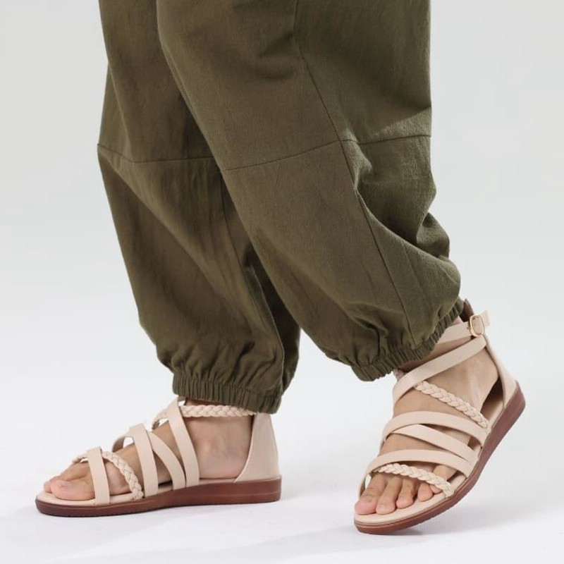 美品♡ナゴンスタンス サーカスパンツ サルエルパンツ ストライプパンツ 36 麻混パンツ レディース サーカスパンツ 秋 綿麻 リネン混