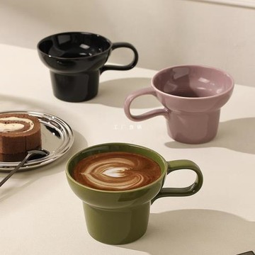 陶瓷女士咖啡杯杯子早餐杯馬克杯簡約感耐高溫牛奶杯家用