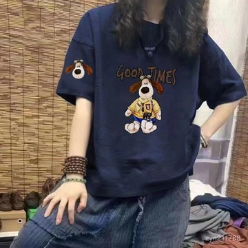 【台灣现貨】100%純棉 女生上衣 大尺碼上衣 夏季上衣 t恤 短袖 女上衣 短袖上衣 韓國上衣 卡通印花T恤 短袖T恤