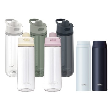 【THERMOS膳魔師】輕水瓶710ml+旋蓋真空保溫杯500ml(TP4329+JOR-500)(組合)