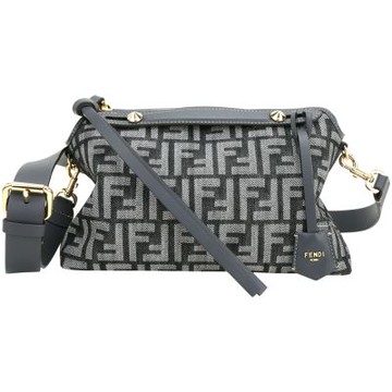 FENDI 芬迪 By The Way Soft 中款 FF老花牛仔布手提/斜背波士頓包(深藍)